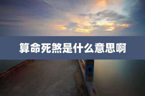 算命死煞是什么意思啊