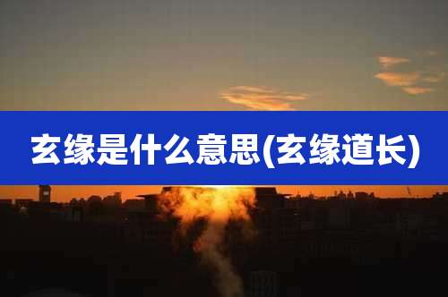 玄缘是什么意思(玄缘道长)