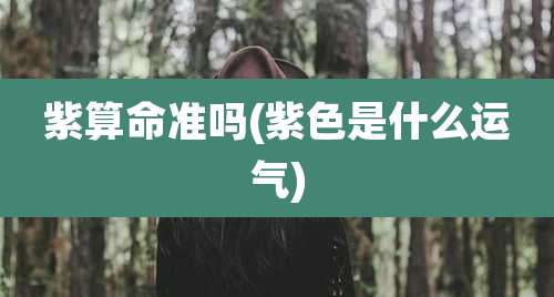 紫算命准吗(紫色是什么运气)