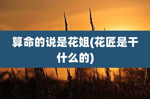 算命的说是花姐(花匠是干什么的)