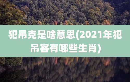 犯吊克是啥意思(2021年犯吊客有哪些生肖)