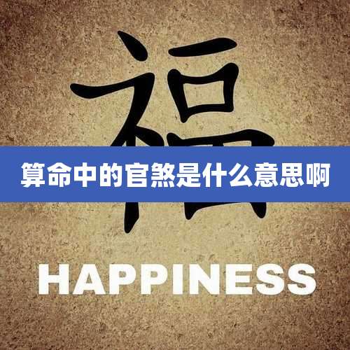 算命中的官煞是什么意思啊