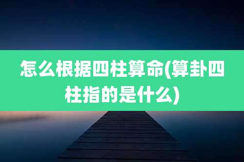 怎么根据四柱算命(算卦四柱指的是什么)