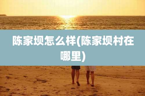 陈家坝怎么样(陈家坝村在哪里)