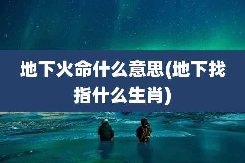 地下火命什么意思(地下找指什么生肖)