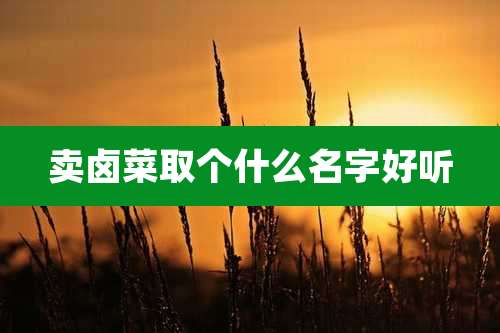 卖卤菜取个什么名字好听