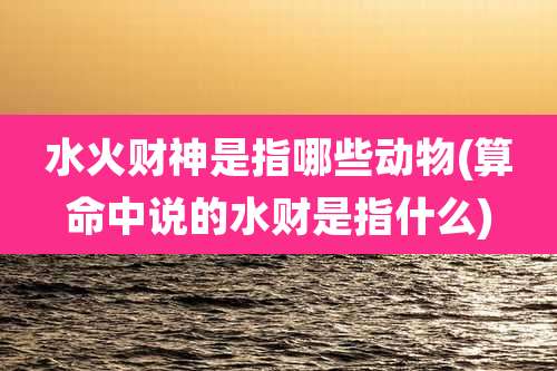 水火财神是指哪些动物(算命中说的水财是指什么)