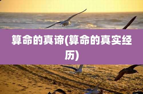 算命的真谛(算命的真实经历)