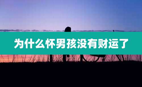 为什么怀男孩没有财运了