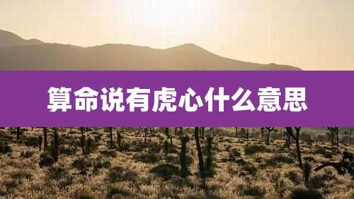 算命说有虎心什么意思