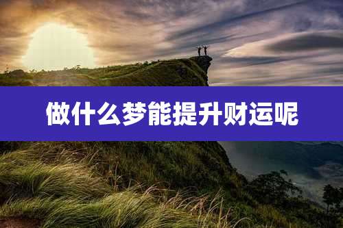 做什么梦能提升财运呢