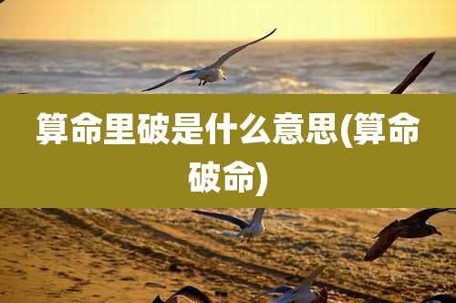 算命里破是什么意思(算命破命)