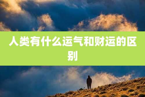 人类有什么运气和财运的区别