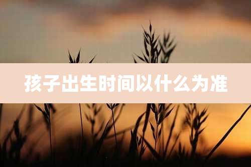 孩子出生时间以什么为准