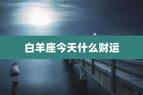 白羊座今天什么财运
