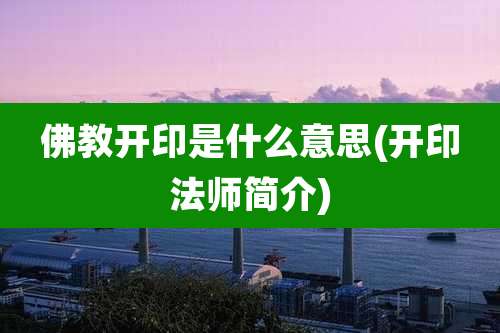 佛教开印是什么意思(开印法师简介)