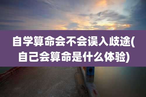 自学算命会不会误入歧途(自己会算命是什么体验)