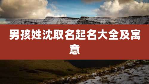 男孩姓沈取名起名大全及寓意