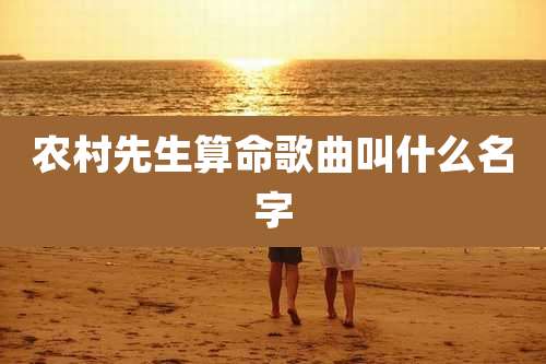 农村先生算命歌曲叫什么名字