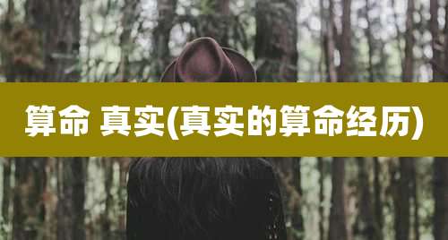 算命 真实(真实的算命经历)