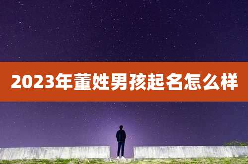 2023年董姓男孩起名怎么样