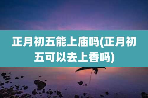 正月初五能上庙吗(正月初五可以去上香吗)