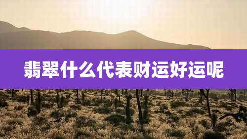 翡翠什么代表财运好运呢