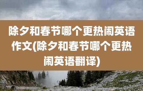 除夕和春节哪个更热闹英语作文(除夕和春节哪个更热闹英语翻译)