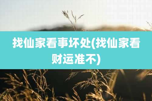 找仙家看事坏处(找仙家看财运准不)