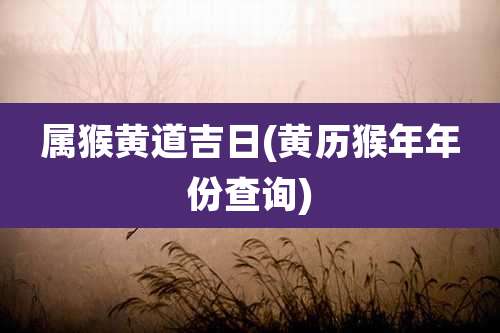 属猴黄道吉日(黄历猴年年份查询)