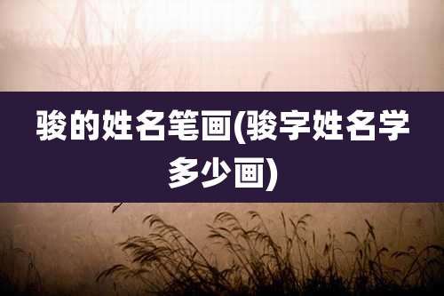 骏的姓名笔画(骏字姓名学多少画)