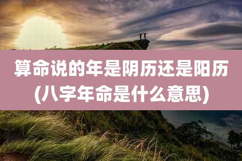 算命说的年是阴历还是阳历(八字年命是什么意思)