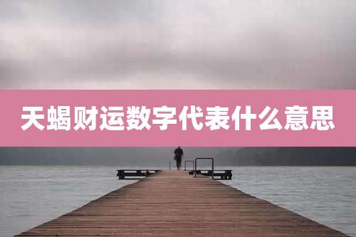 天蝎财运数字代表什么意思