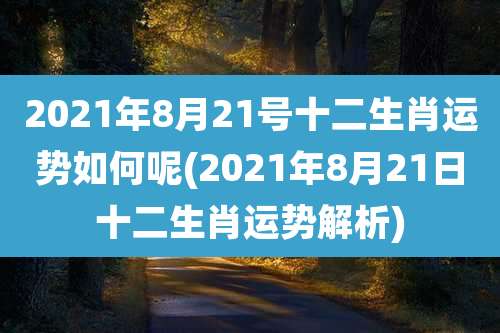 2021年8月21号十二生肖运势如何呢(2021年8月21日十二生肖运势解析)