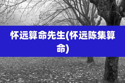 怀远算命先生(怀远陈集算命)