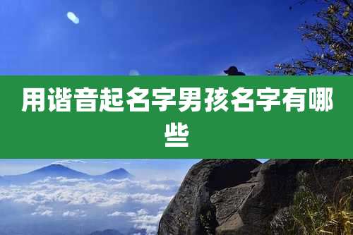用谐音起名字男孩名字有哪些
