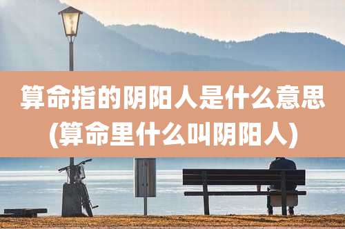 算命指的阴阳人是什么意思(算命里什么叫阴阳人)