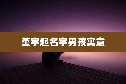 堇字起名字男孩寓意