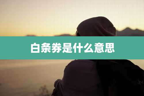 白条券是什么意思