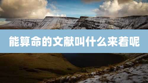 能算命的文献叫什么来着呢