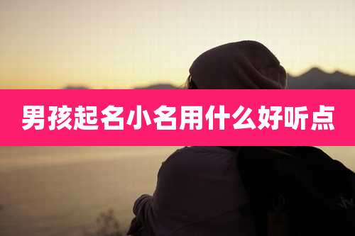 男孩起名小名用什么好听点
