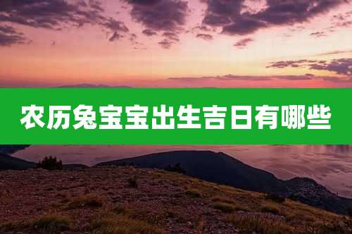 农历兔宝宝出生吉日有哪些
