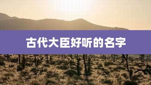 古代大臣好听的名字