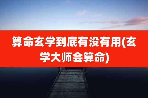 算命玄学到底有没有用(玄学大师会算命)