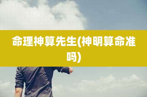 命理神算先生(神明算命准吗)