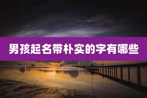 男孩起名带朴实的字有哪些