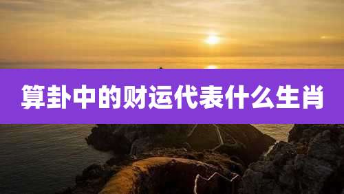 算卦中的财运代表什么生肖