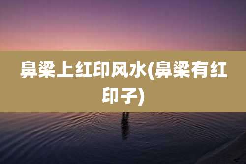 鼻梁上红印风水(鼻梁有红印子)