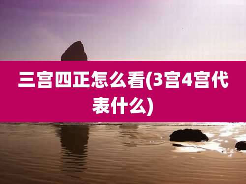 三宫四正怎么看(3宫4宫代表什么)