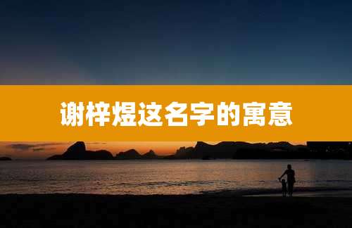 谢梓煜这名字的寓意